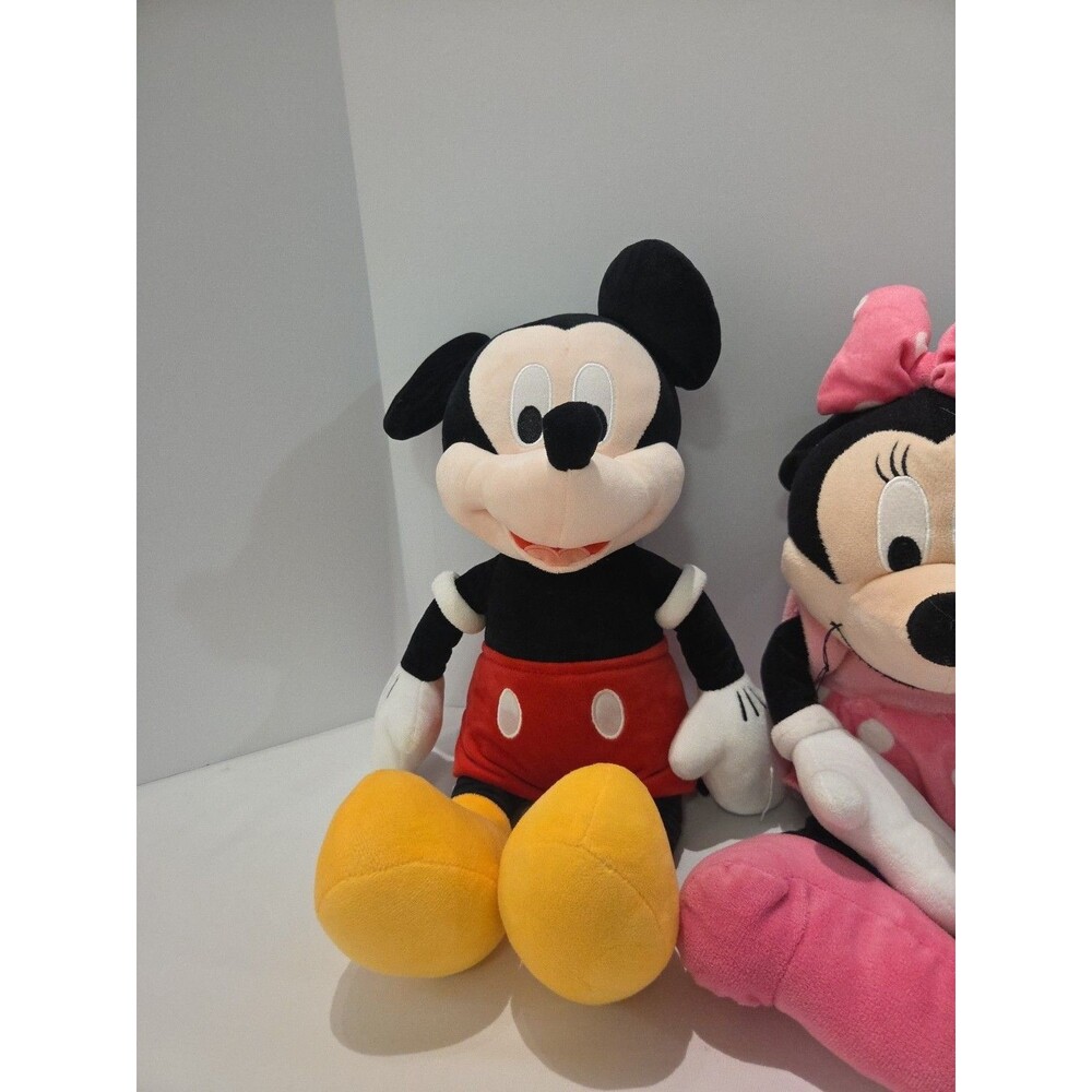 Lot Of 2 Vintage Mickey Minnie mouse Disney plush soft toy 20” Large